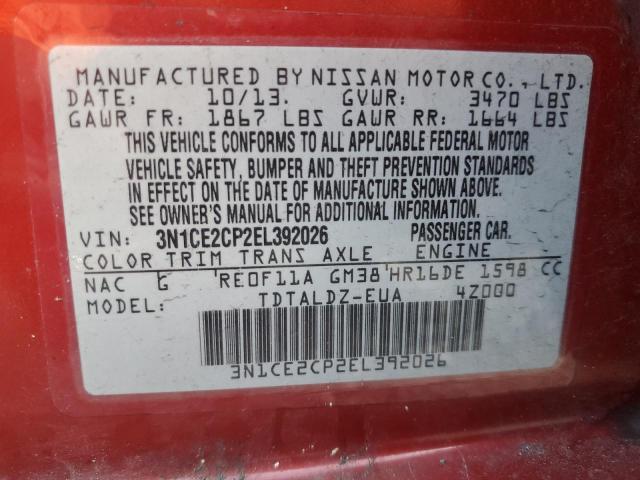 Photo 11 VIN: 3N1CE2CP2EL392026 - NISSAN VERSA 