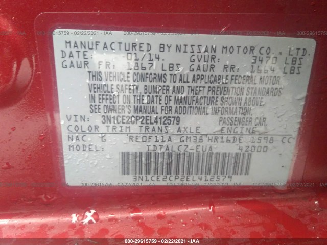 Photo 8 VIN: 3N1CE2CP2EL412579 - NISSAN VERSA NOTE 