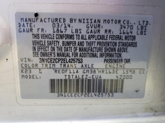 Photo 12 VIN: 3N1CE2CP2EL425753 - NISSAN VERSA NOTE 