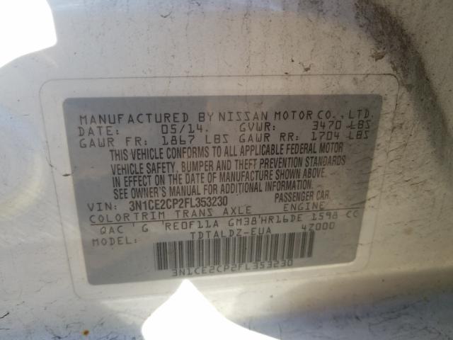 Photo 9 VIN: 3N1CE2CP2FL353230 - NISSAN VERSA NOTE 