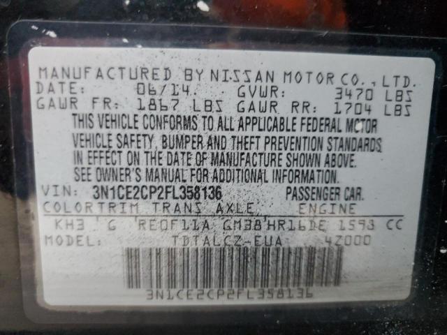 Photo 9 VIN: 3N1CE2CP2FL358136 - NISSAN VERSA NOTE 