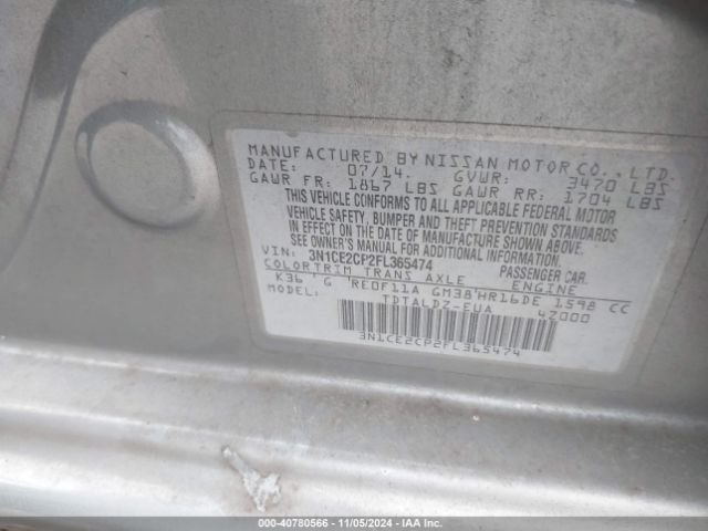 Photo 8 VIN: 3N1CE2CP2FL365474 - NISSAN VERSA NOTE 