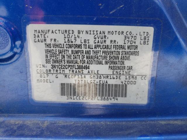 Photo 9 VIN: 3N1CE2CP2FL388494 - NISSAN VERSA NOTE 