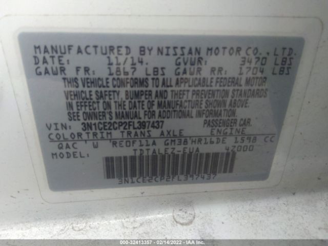 Photo 8 VIN: 3N1CE2CP2FL397437 - NISSAN VERSA NOTE 