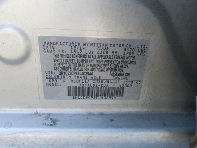 Photo 9 VIN: 3N1CE2CP2FL402944 - NISSAN VERSA NOTE 