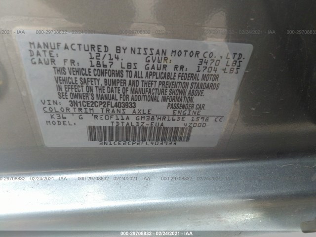 Photo 8 VIN: 3N1CE2CP2FL403933 - NISSAN VERSA 