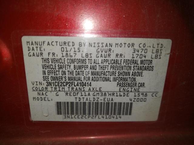 Photo 11 VIN: 3N1CE2CP2FL410414 - NISSAN VERSA NOTE 