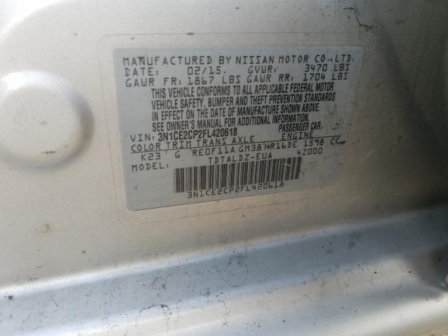 Photo 9 VIN: 3N1CE2CP2FL420618 - NISSAN VERSA NOTE 