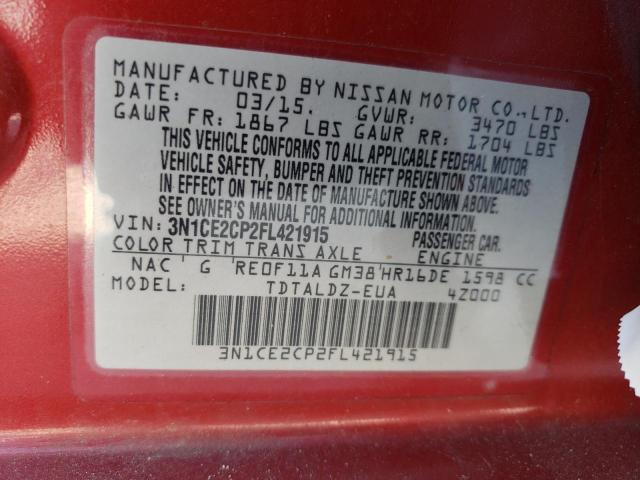 Photo 11 VIN: 3N1CE2CP2FL421915 - NISSAN VERSA NOTE 