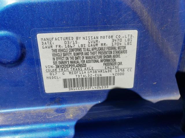 Photo 9 VIN: 3N1CE2CP2FL426533 - NISSAN VERSA NOTE 