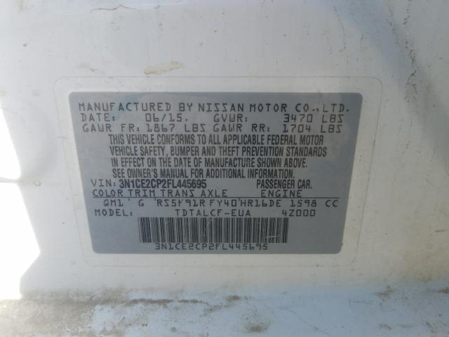 Photo 9 VIN: 3N1CE2CP2FL445695 - NISSAN VERSA NOTE 