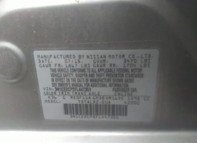 Photo 8 VIN: 3N1CE2CP2FL447351 - NISSAN VERSA NOTE 