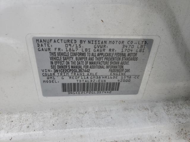 Photo 11 VIN: 3N1CE2CP2GL357442 - NISSAN VERSA 