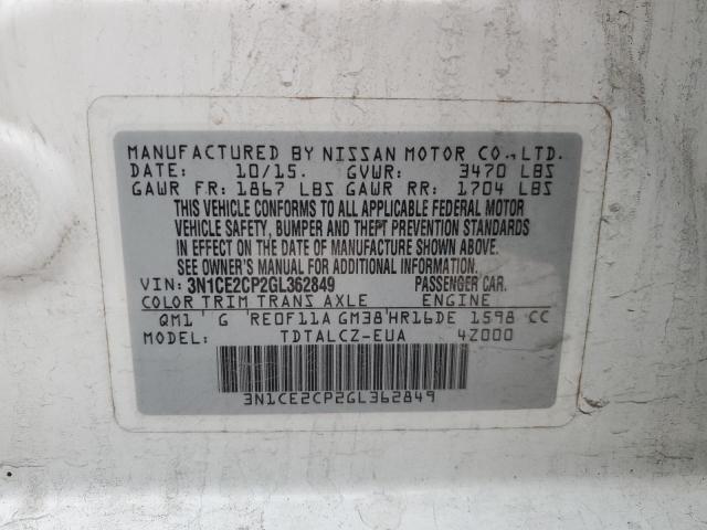 Photo 11 VIN: 3N1CE2CP2GL362849 - NISSAN VERSA 