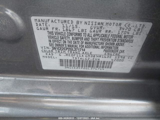 Photo 8 VIN: 3N1CE2CP2GL371714 - NISSAN VERSA NOTE 