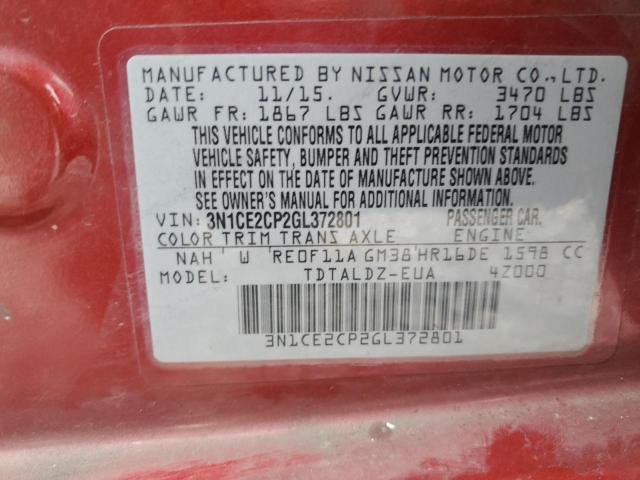 Photo 11 VIN: 3N1CE2CP2GL372801 - NISSAN VERSA 