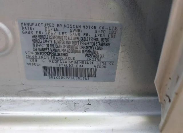 Photo 8 VIN: 3N1CE2CP2GL381563 - NISSAN VERSA NOTE 