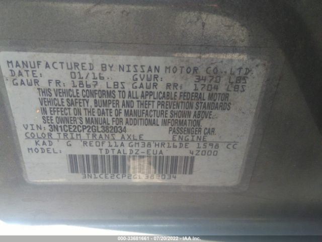 Photo 8 VIN: 3N1CE2CP2GL382034 - NISSAN VERSA NOTE 