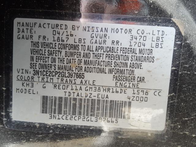 Photo 9 VIN: 3N1CE2CP2GL397665 - NISSAN VERSA NOTE 