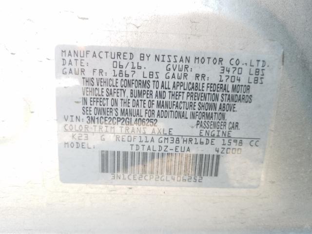 Photo 9 VIN: 3N1CE2CP2GL406252 - NISSAN VERSA NOTE 