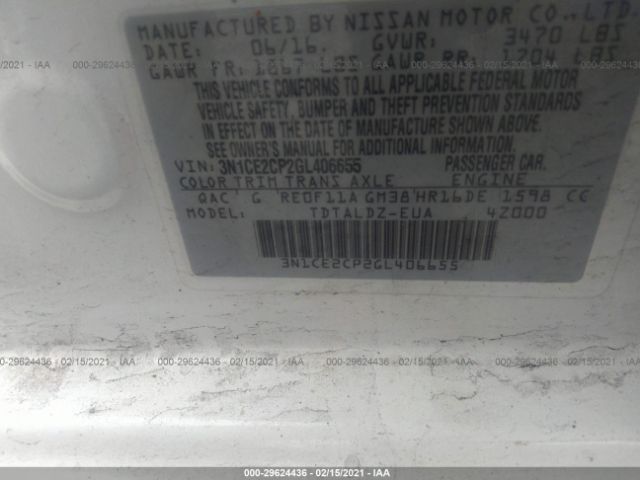 Photo 8 VIN: 3N1CE2CP2GL406655 - NISSAN VERSA NOTE 