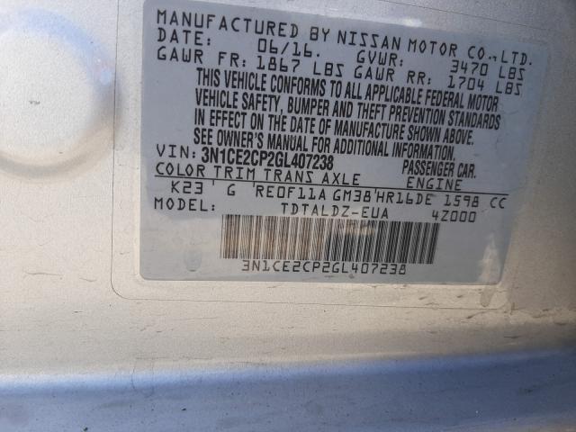 Photo 9 VIN: 3N1CE2CP2GL407238 - NISSAN VERSA NOTE 