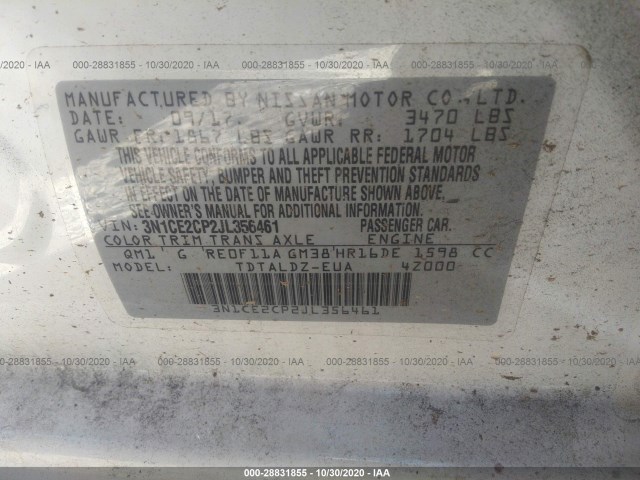 Photo 8 VIN: 3N1CE2CP2JL356461 - NISSAN VERSA NOTE 