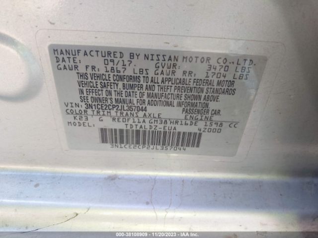 Photo 8 VIN: 3N1CE2CP2JL357044 - NISSAN VERSA NOTE 