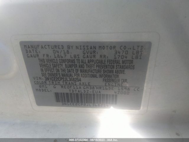 Photo 8 VIN: 3N1CE2CP2JL368254 - NISSAN VERSA NOTE 