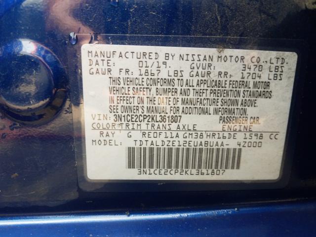 Photo 9 VIN: 3N1CE2CP2KL361807 - NISSAN VERSA NOTE 