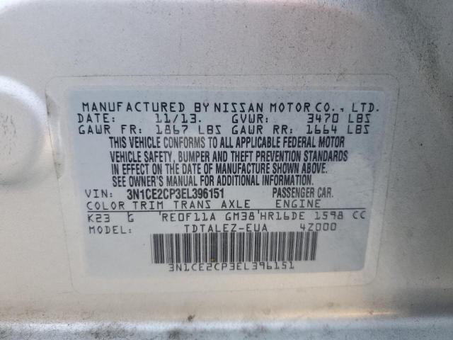 Photo 11 VIN: 3N1CE2CP3EL396151 - NISSAN VERSA NOTE 