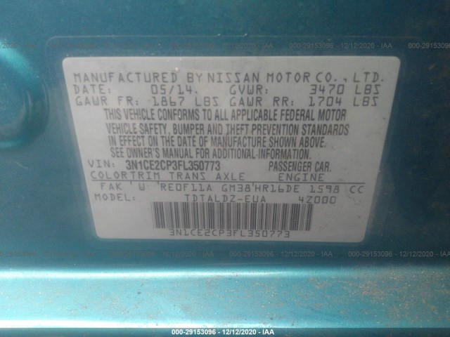 Photo 8 VIN: 3N1CE2CP3FL350773 - NISSAN VERSA NOTE 