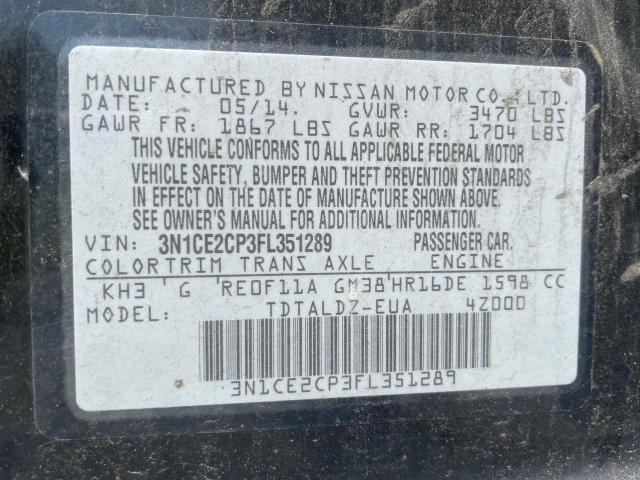 Photo 9 VIN: 3N1CE2CP3FL351289 - NISSAN VERSA 