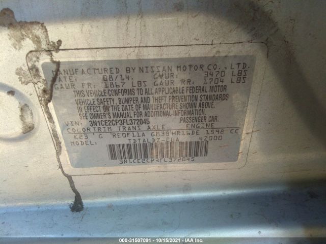 Photo 8 VIN: 3N1CE2CP3FL372045 - NISSAN VERSA NOTE 