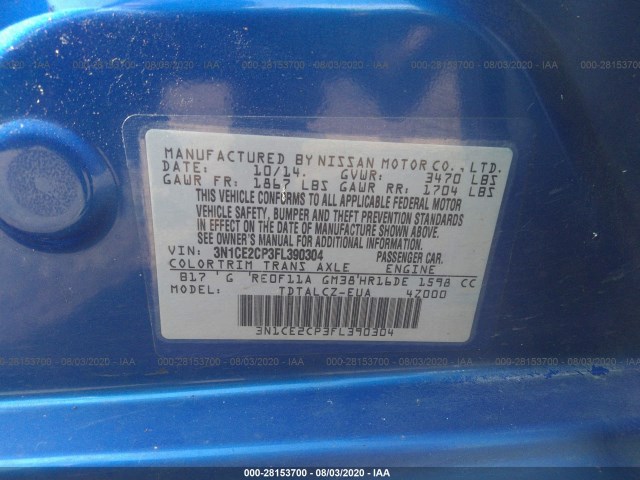 Photo 8 VIN: 3N1CE2CP3FL390304 - NISSAN VERSA NOTE 