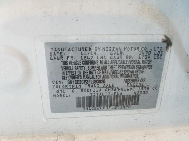 Photo 9 VIN: 3N1CE2CP3FL393820 - NISSAN VERSA NOTE 