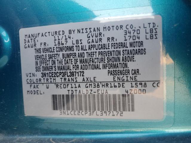 Photo 12 VIN: 3N1CE2CP3FL397172 - NISSAN VERSA NOTE 