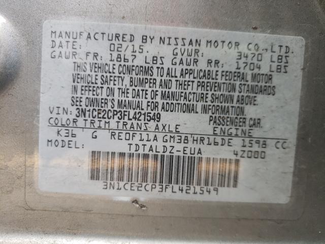 Photo 9 VIN: 3N1CE2CP3FL421549 - NISSAN VERSA NOTE 