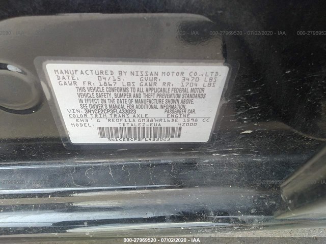 Photo 8 VIN: 3N1CE2CP3FL433023 - NISSAN VERSA NOTE 