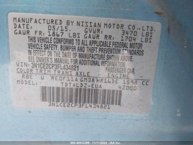 Photo 8 VIN: 3N1CE2CP3FL434821 - NISSAN VERSA NOTE 