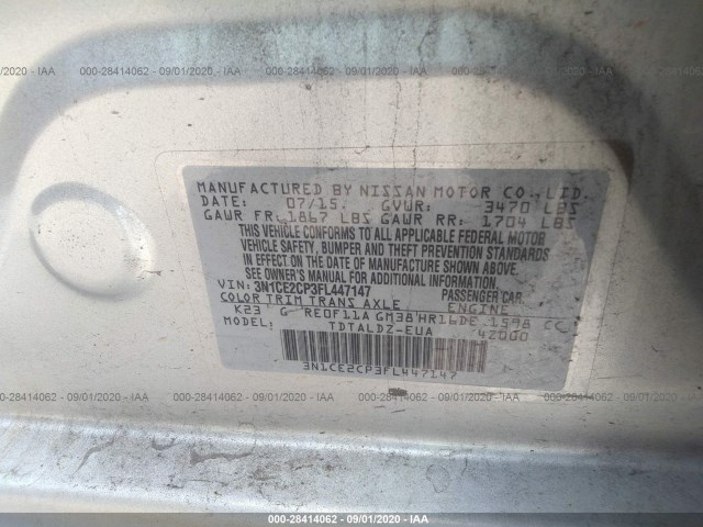 Photo 8 VIN: 3N1CE2CP3FL447147 - NISSAN VERSA NOTE 