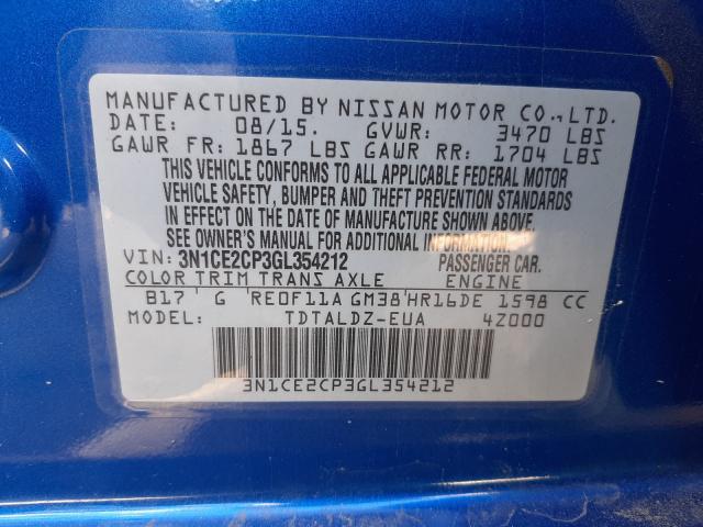 Photo 9 VIN: 3N1CE2CP3GL354212 - NISSAN VERSA NOTE 