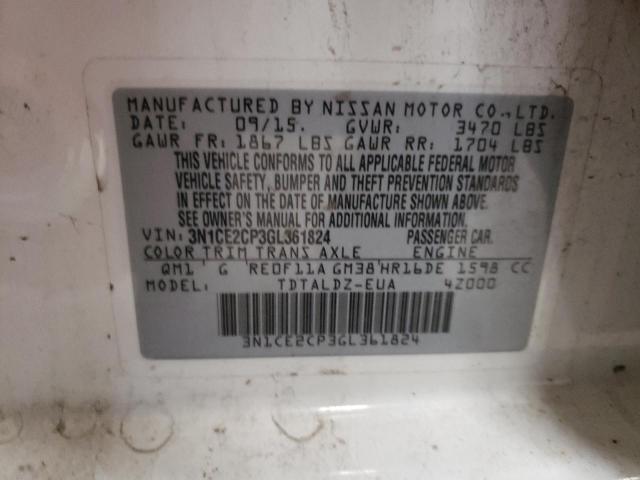 Photo 11 VIN: 3N1CE2CP3GL361824 - NISSAN VERSA NOTE 