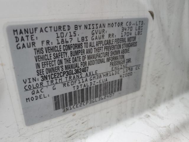 Photo 11 VIN: 3N1CE2CP3GL362407 - NISSAN VERSA 