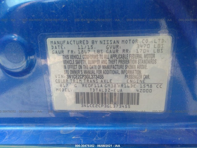 Photo 8 VIN: 3N1CE2CP3GL373455 - NISSAN VERSA NOTE 