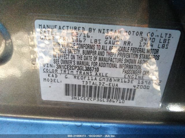 Photo 8 VIN: 3N1CE2CP3GL386710 - NISSAN VERSA NOTE 