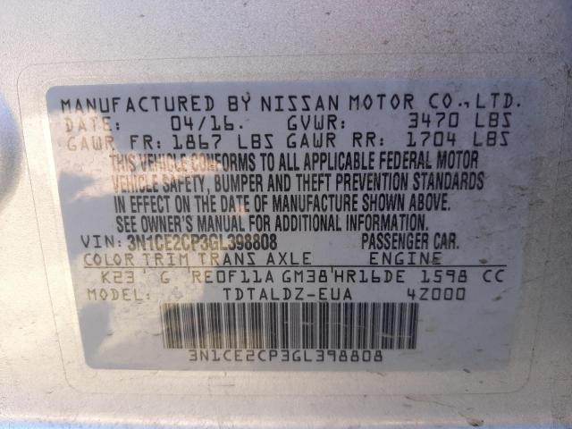 Photo 9 VIN: 3N1CE2CP3GL398808 - NISSAN VERSA NOTE 