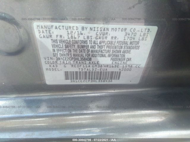 Photo 8 VIN: 3N1CE2CP3HL358438 - NISSAN VERSA NOTE 