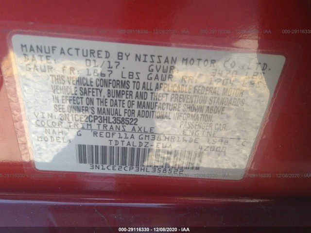 Photo 8 VIN: 3N1CE2CP3HL358522 - NISSAN VERSA NOTE 