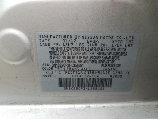 Photo 9 VIN: 3N1CE2CP3HL358651 - NISSAN VERSA NOTE 